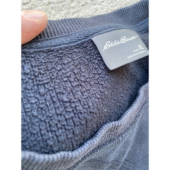 Eddie Bauer Sweater Mens XL Black Crewneck Pullover Fleece Lined Casual Outdoors - Picture 4 of 8